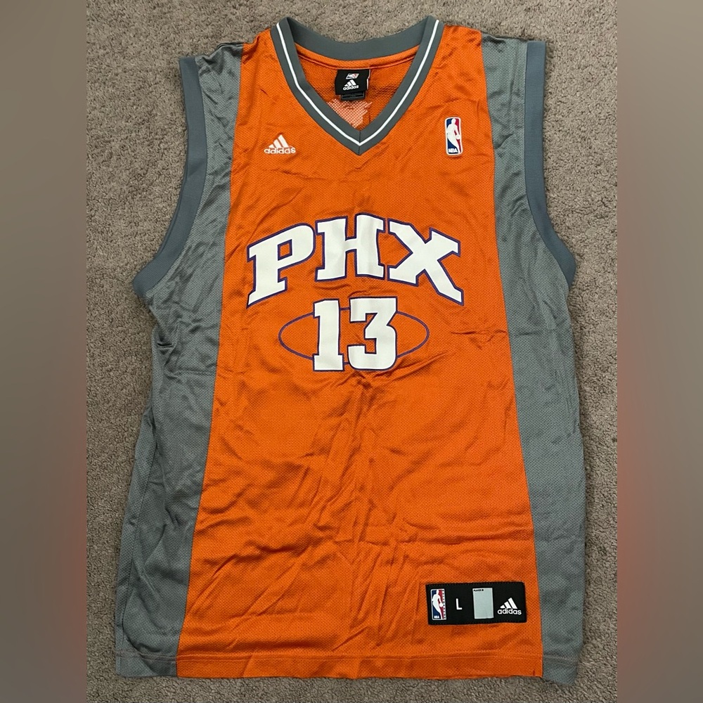 Men’s Adidas Steve Nash Large Phoenix Suns Basketball Jersey - Orange and Gray